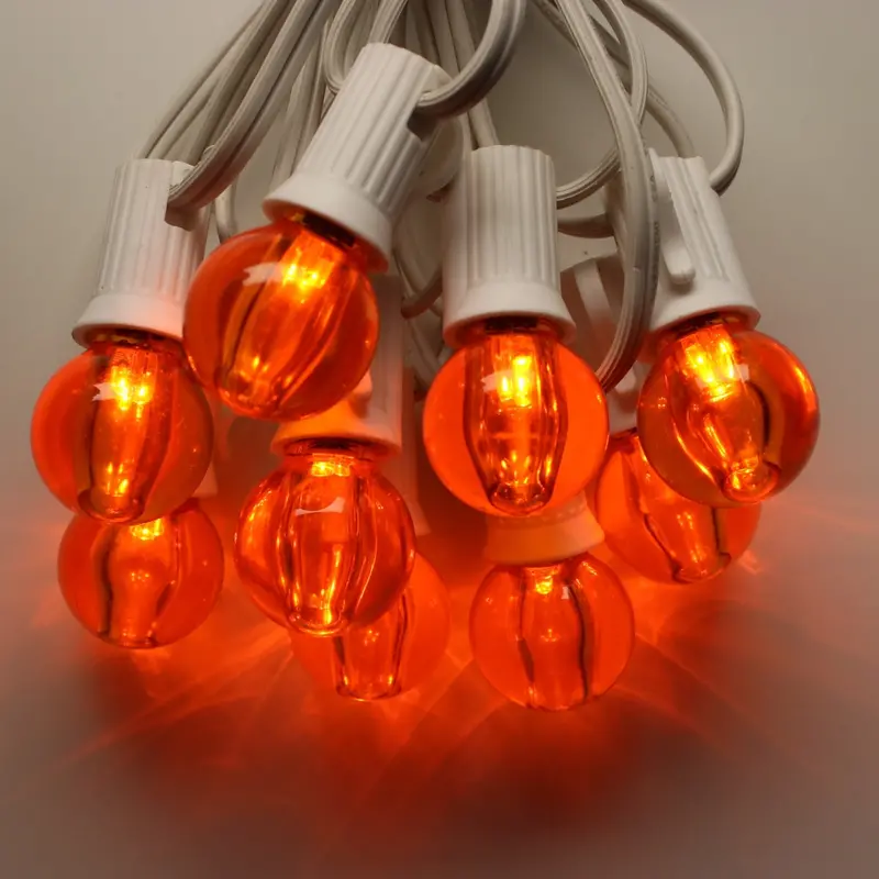 25-Pack Orange G30 Smooth LED Bulbs with E12 Base by Minleon