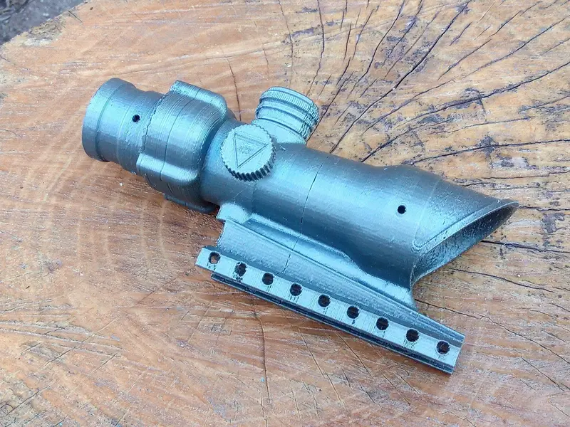 ACOG-Style Mock Red Dot Sight for Airsoft, Airguns, Paintball, and Foam Blasters – LARP & Cosplay Accessory