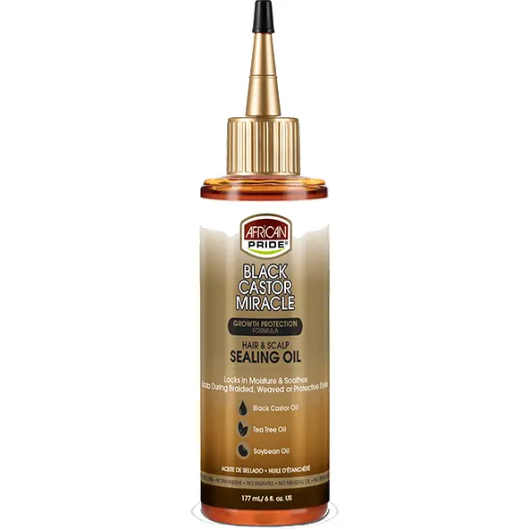 African Pride Black Castor Scalp & Hair Sealing Oil – 6 oz Nourishing Shine Enhancer