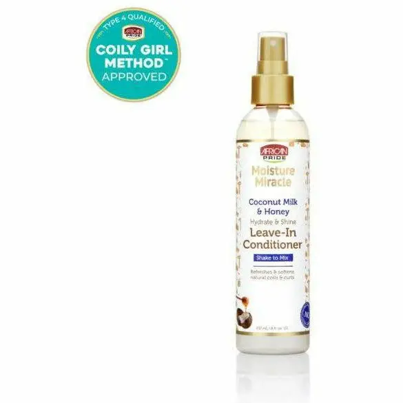 African Pride Coconut Milk & Honey Leave-In Conditioner – 8 oz Hydrating Shine Serum