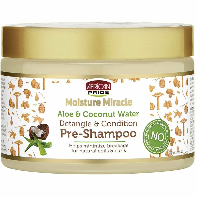 African Pride Moisture Miracle Pre-Shampoo Treatment – 12 oz Clarifying & Replenishing Oil Blend