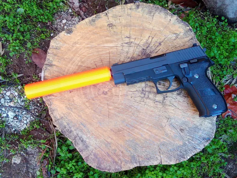 AirPower3D P226 CO2 Pistol Suppressor – Stylish Fake Silencer for Display or Roleplay