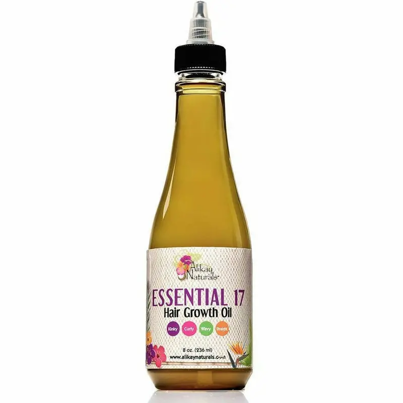 Alikay Naturals Essential 17 Hair Growth Oil – Nourishing Blend of 17 Botanical Oils to Support Stronger, Longer Hair (8 oz)