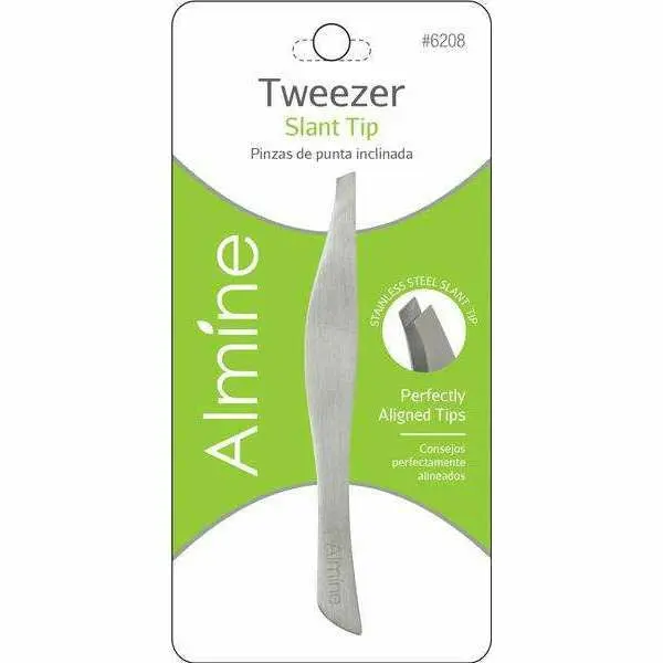 Almine Slant Tip Precision Tweezers – #6208 Professional Grade
