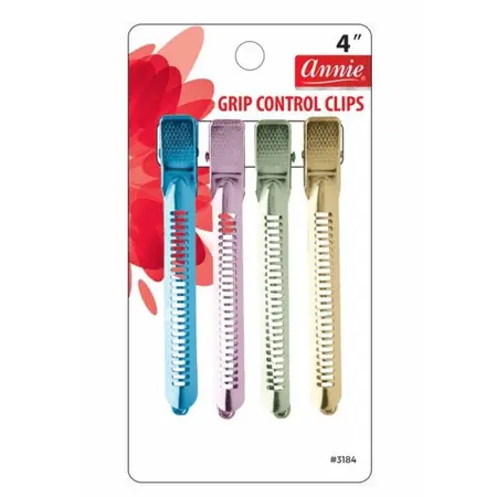 Annie Grip Control Clips – Non-Slip 4-Inch Sectioning Clips (Set of 4)
