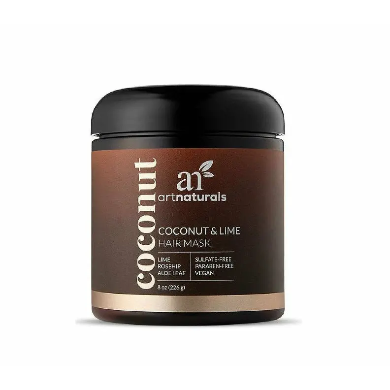 ArtNaturals Coconut & Lime Hair Mask – Hydrating Weekly Treatment, 8 oz