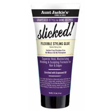 Aunt Jackie’s Flexible Styling Glue – 4 Fl Oz Lightweight, Reusable Edge Control