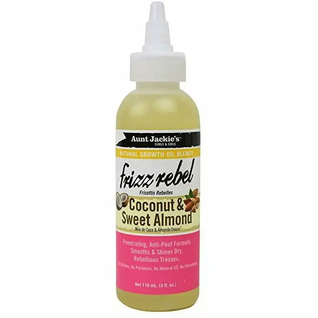 Aunt Jackie’s Frizz Rebel – Coconut & Sweet Almond Oil Hair Serum, 4 oz