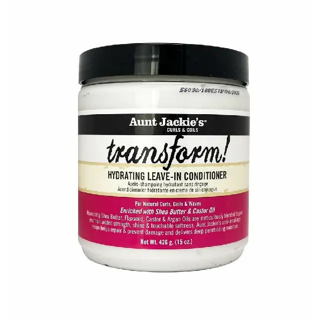 Aunt Jackie’s Transform Hydrating Leave-In – Detangling & Softening Treatment, 15 oz