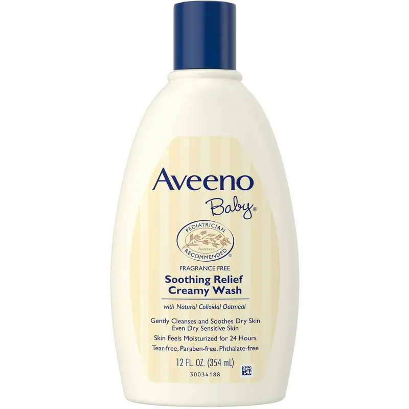Aveeno Baby Soothing Relief Creamy Wash – Fragrance-Free Cleanser for Irritated or Eczema-Prone Skin