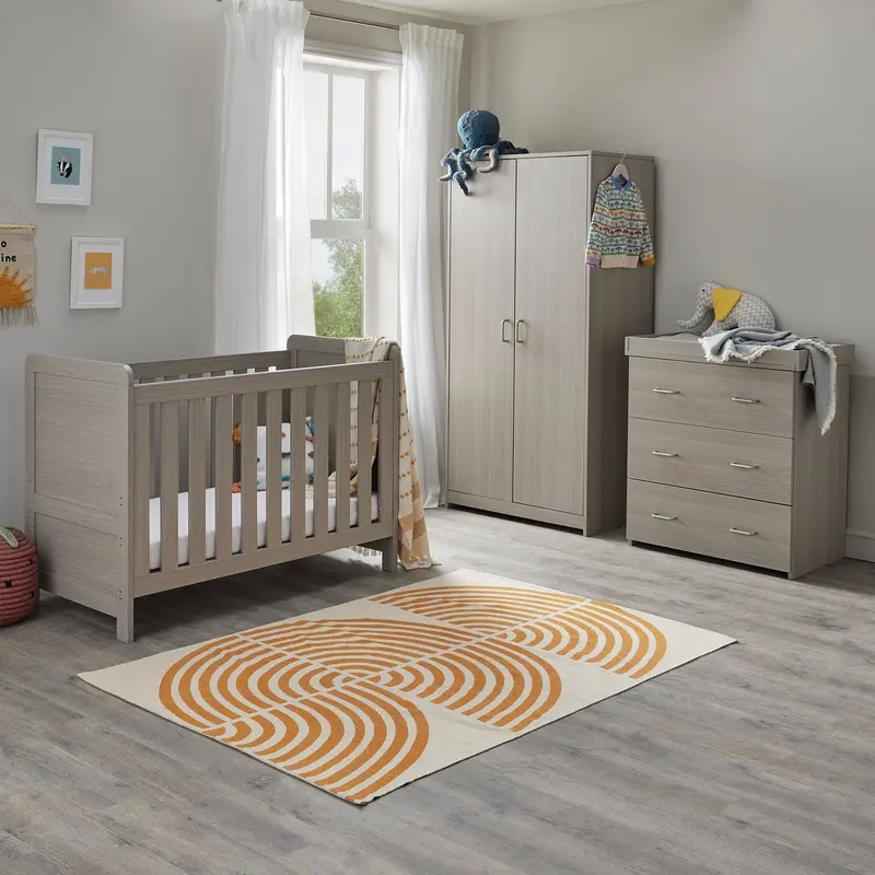 Babymore Caro Mini Greywash 3-Piece Nursery Set