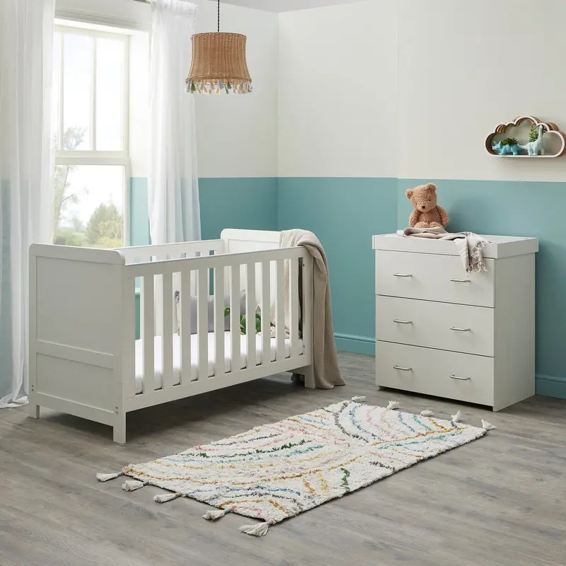 Babymore Caro Whitewash 2-Piece Nursery Set