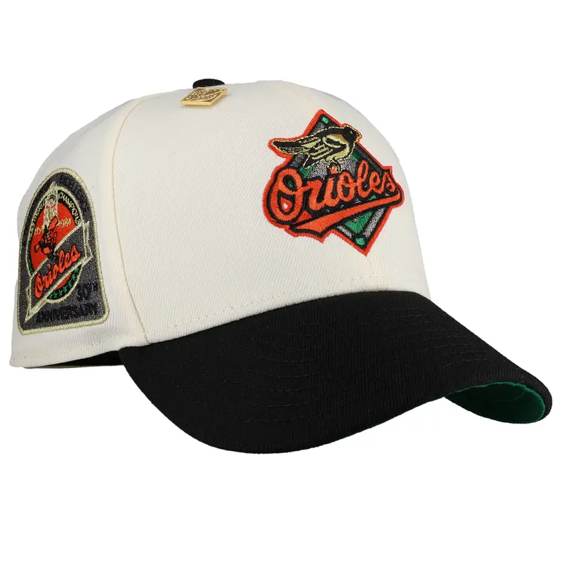 Baltimore Orioles 30th Anniversary Off-White & Black Metallic 59Fifty Cap