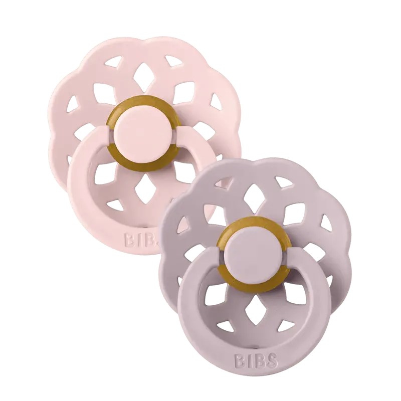 BIBS Boheme Pacifiers – Elegant 2-Pack, Size 2, Blossom and Dusky Lilac