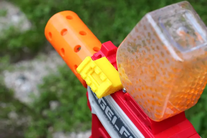 Blasters3D Left-Side 45° Offset Picatinny Rail (4-Slot) for Nerf Pro GelFire – Optimized for Mythic & MrBeast X Builds