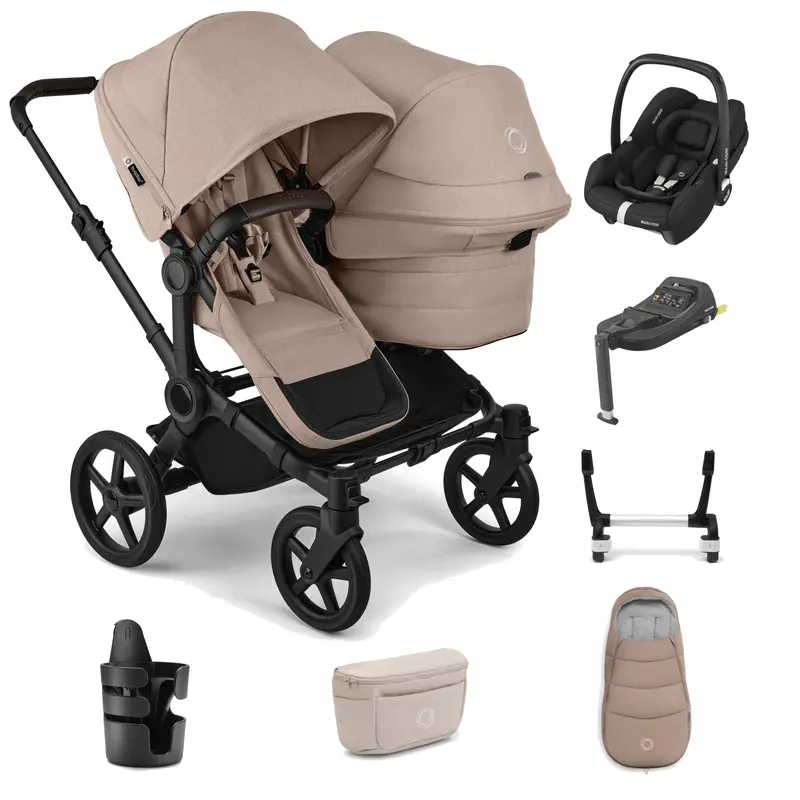Bugaboo Donkey 6 Duo Ultimate Travel System with Cabriofix i-Size Car Seat – Desert Taupe