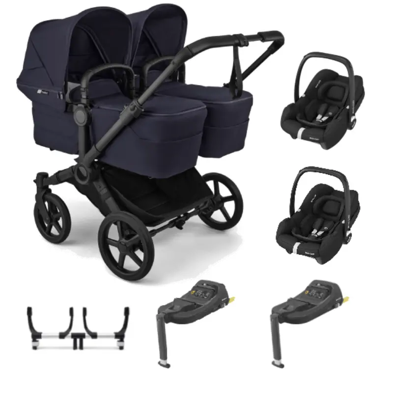 Bugaboo Donkey 6 Twin Travel System with Cabriofix i-Size Car Seats – Deep Indigo