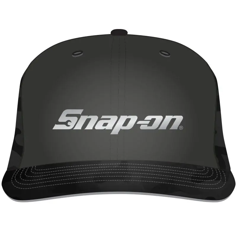 Camo Flat-Bill Cap with Raised Rubber Logo
