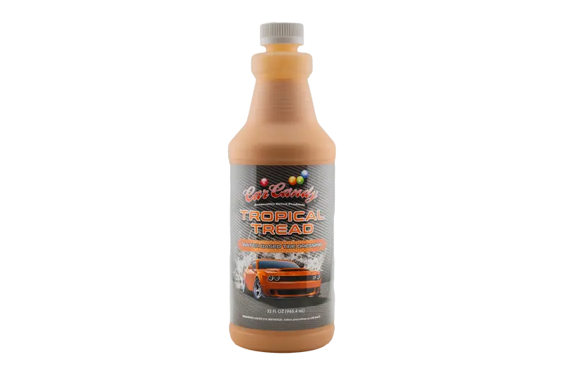 Car Candy Tropical Tread: Water-Based Tire & Trim Dressing for Glossy, Non-Residue Finish