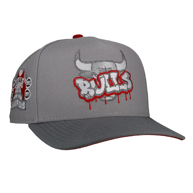 Chicago Bulls 1996 NBA Title Snapback – Grey and Red 9Fifty A-Frame Hat