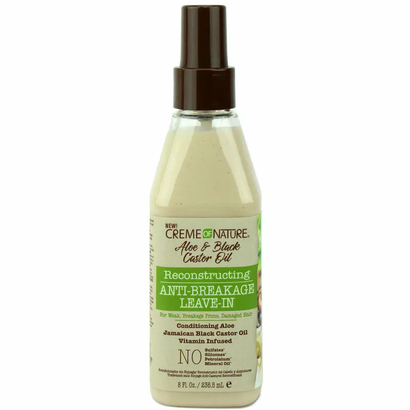 Creme of Nature Aloe & Black Castor Oil Anti-Breakage Leave-In – Reconstructing Moisturizer (8 oz)