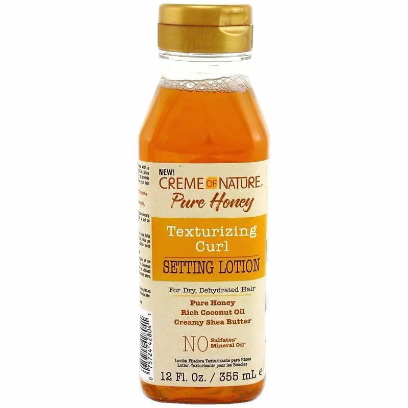 Creme of Nature Pure Honey Curl-Defining Setting Lotion for Bouncy, Frizz-Free Texture (12 oz)