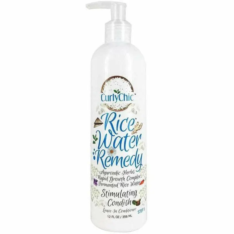 Curly Chic Rice Water Remedy Stimulating Conditioner – 8 Fl Oz Hydrating Treatment for Curly & Coily Hair