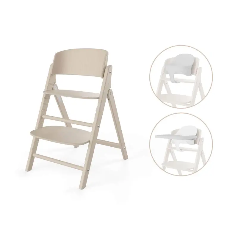 Cybex Click & Fold 3-in-1 High Chair – Natural Wood Accents
