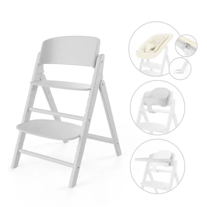 Cybex Click & Fold 4-in-1 Convertible High Chair – All-White Design
