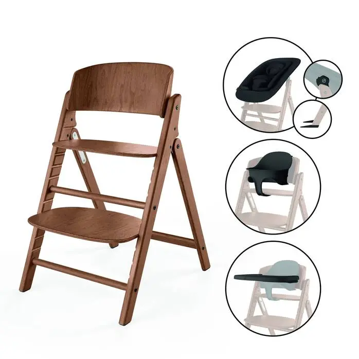 Cybex Click & Fold 4-in-1 High Chair – Natural Dark Finish