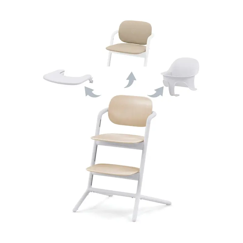 Cybex Lemo 3-in-1 High Chair Featuring Comfort Inlay – Sand White