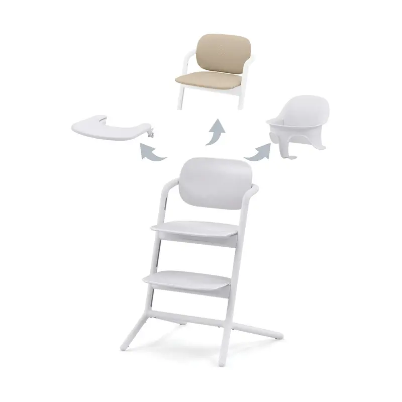 Cybex Lemo 3-in-1 High Chair with Premium Comfort Inlay – Pure White