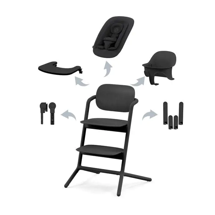 Cybex LEMO 4-in-1 Convertible High Chair Set – Sleek Black