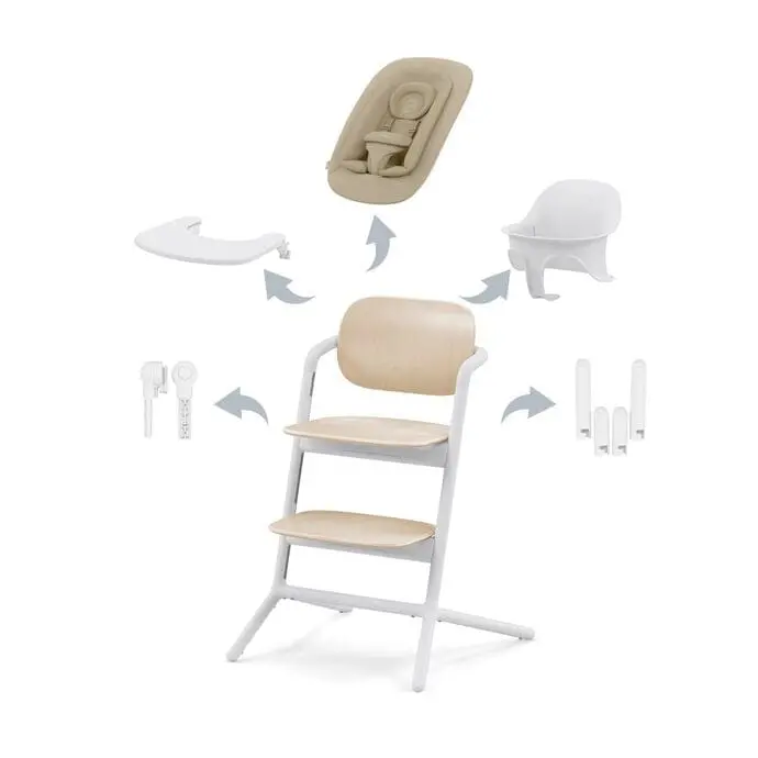Cybex LEMO 4-in-1 Convertible Highchair – Sand & White Finish