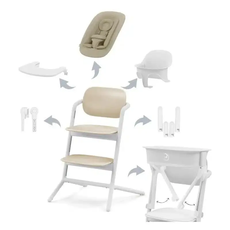 Cybex LEMO 5-in-1 Convertible High Chair – Sand White