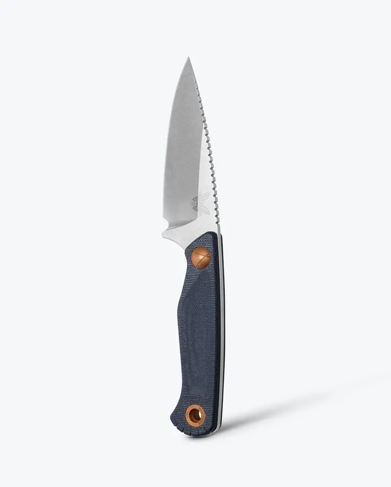 Dacian Knife with Blue Denim Micarta Handles