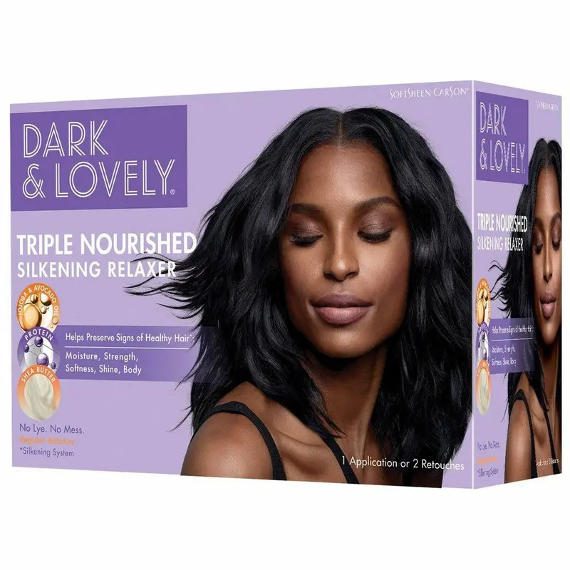 Dark & Lovely Triple-Nourished Relaxer – Silkening Chemical Straightener