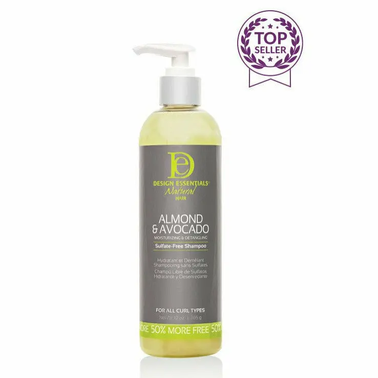 Design Essentials Almond & Avocado Sulfate-Free Shampoo – Gentle Cleansing for Dry or Curly Hair
