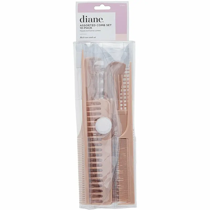 Diane 10-Piece Professional Comb Set – Style & Detangle Kit D7902