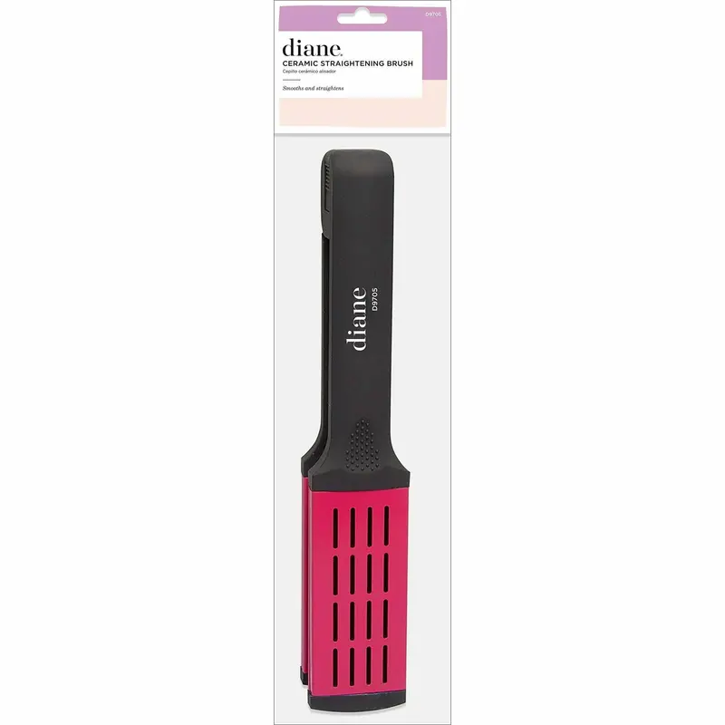 Diane Ceramic Straightening Brush – Heat-Activated Detangling & Smoothing Tool #D9705