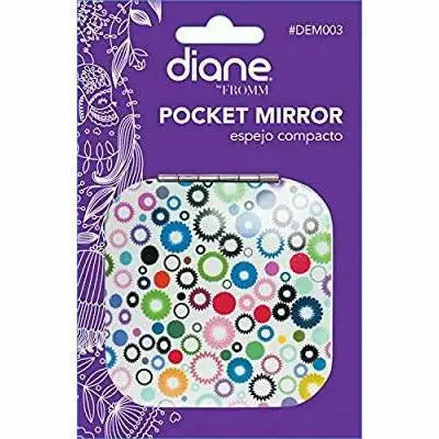Diane Compact Pocket Mirror – Dual-Sided Travel Mirror with Protective Cover (#DEM003)