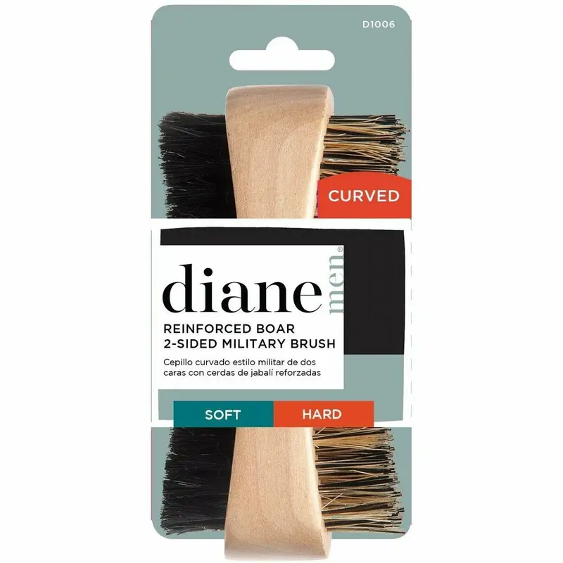 Diane Curved Reinforced Boar 2-Sided Military Brush – Dual-Density Bristles, Model D1006