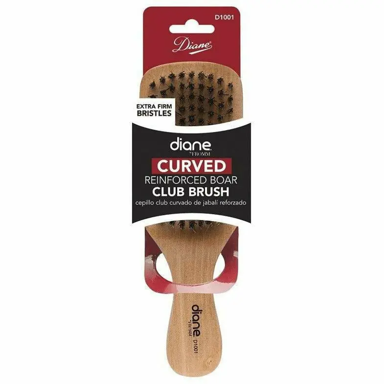 Diane Hard Curved Reinforced Boar Club Wave Brush – Defined Waves, Model D1001