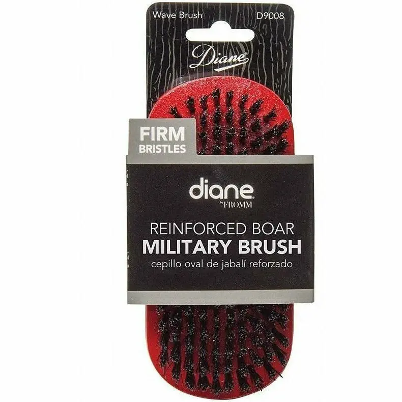 Diane Hard Reinforced Boar Military Wave Brush – Firm Hold & Volume, Model D9008