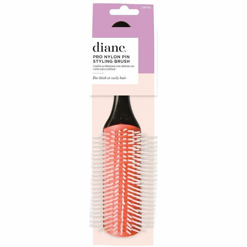 Diane Pro Nylon Pin Brush – Styling & Smoothing Tool for Medium to Long Hair #D9749