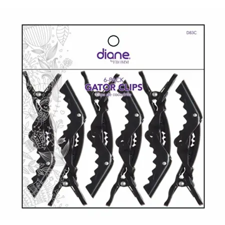 Diane Professional Gator Hair Clips – 4.5-Inch, 6-Piece Set