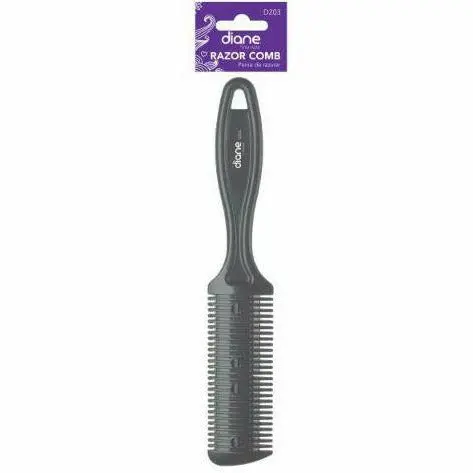 Diane Razor Comb #D203 – Dual-Function Tool for Trimming & Guiding Hair Lines