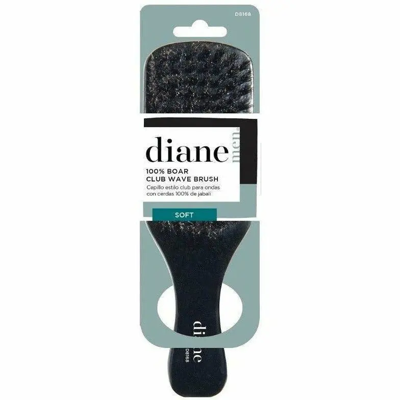 Diane Soft 100% Boar Club Wave Brush – Flexible Wave Design, Model D8168