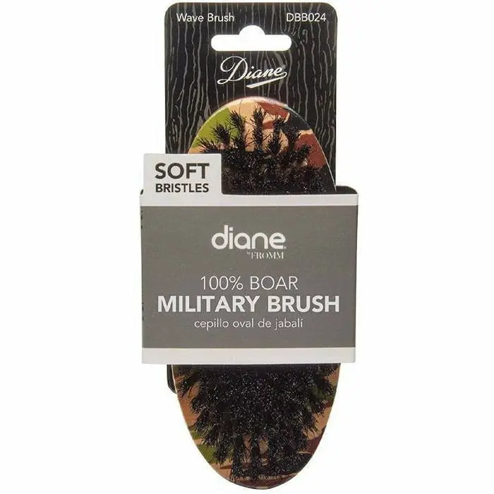 Diane Soft 100% Boar Military Brush – Ergonomic Handle, Model DBB024