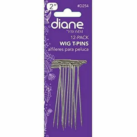 Diane Wig T-Pins – Premium Grip Pins, Pack of 12 (#D254)